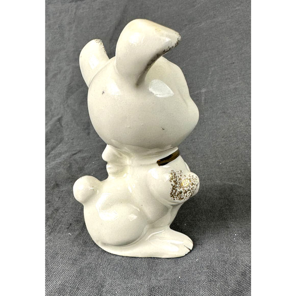 Vintage 1950’s Ceramic Dog Puppy Figurine Gold Trim Japan 4.25” - Picture 7 of 12